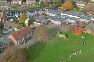 aerial photograph of primary school and grounds