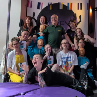 Group of people on a first aid course posing for the camera